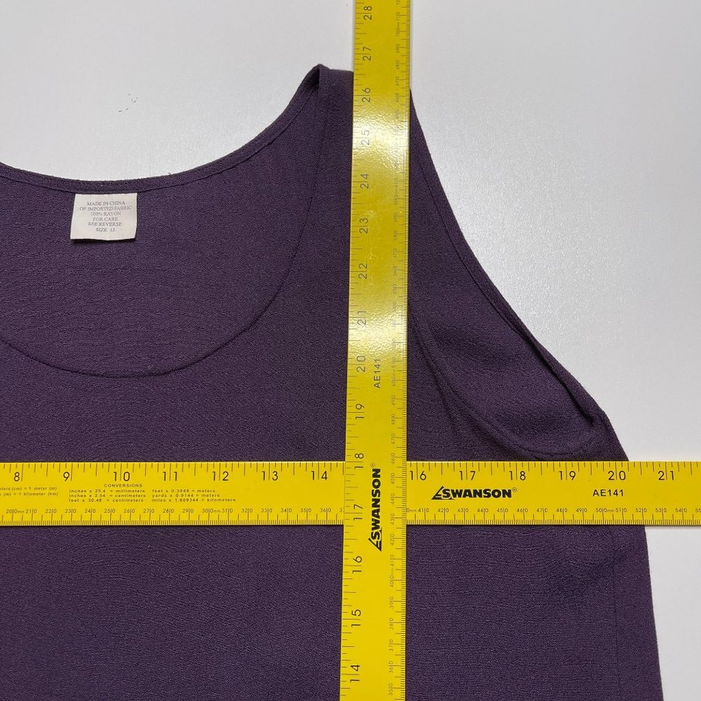 Ladies Purple Rayon 2pc Outfit Set Tank Top Pants - Picture 3 of 12